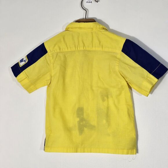 VINTAGE Baby 18M LIGHT YELLOW WITH Dianosour Button Down SHIRT By Gecko Gear - Picture 4 of 8